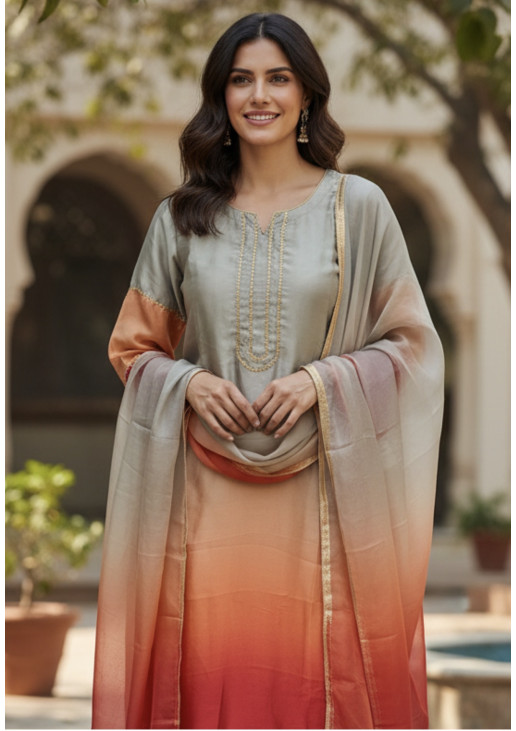 Multicolored Silk Suit