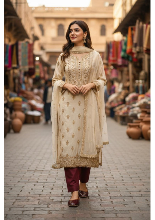 Burgundy Leather Khussa