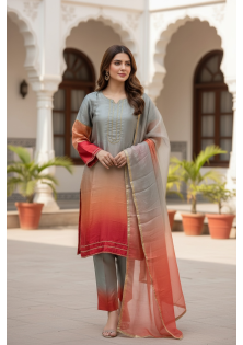 Multicolored Silk Suit