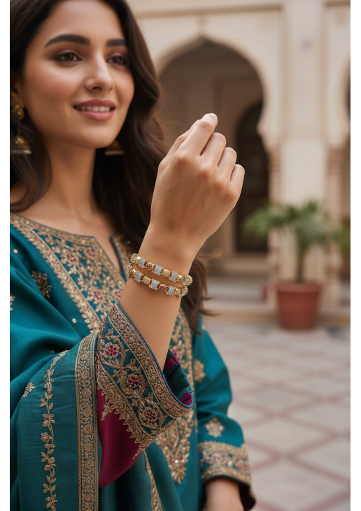 Gold and Silver Bangles