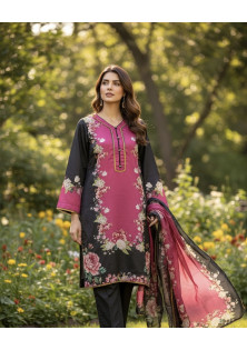 Pink and Black Silk Suit