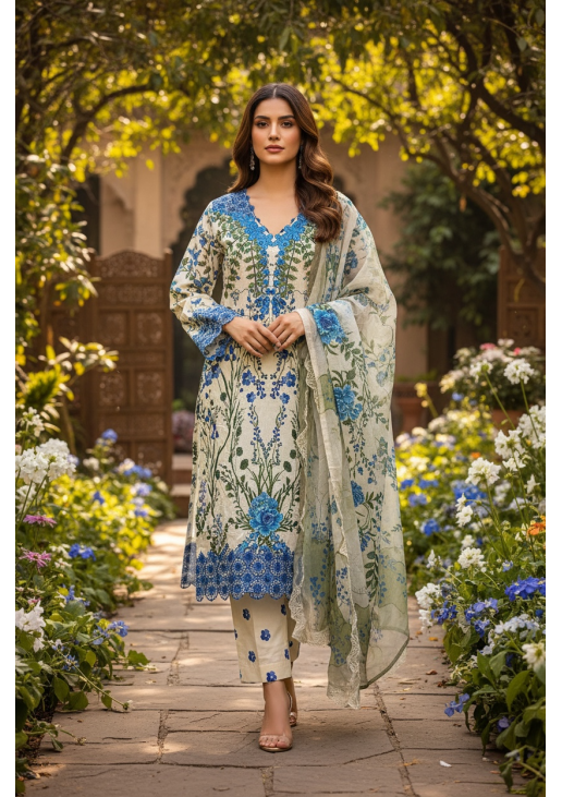 Floral off-White Suit