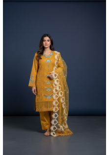 Mustard lawn Suit