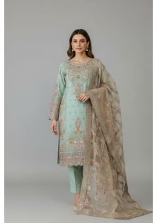 Green Embroidered Suit