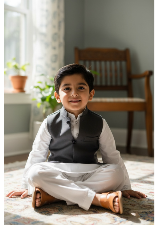 Black Kids Waistcoat 