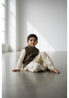Brown Kids Waistcoat