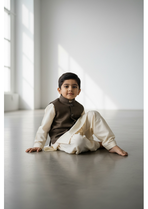 Brown Kids Waistcoat