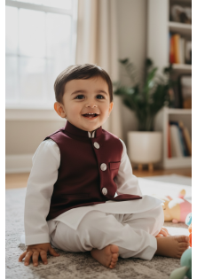 Burgundy Kids Waistcoat 