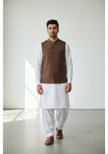 Men Dark-Brown Waistcoat 