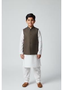 Kids Waistcoat Brown