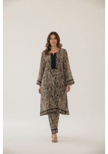 Linen Black and White Suit