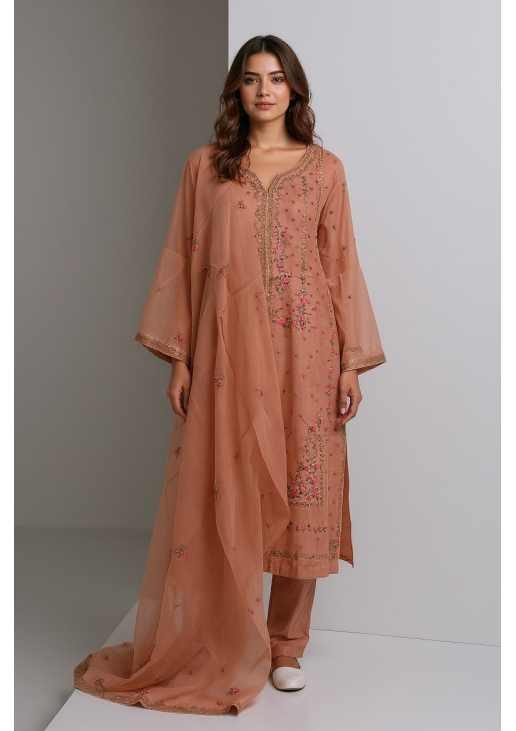 Blush Pink Silk Suit