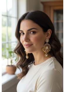White Long Earrings