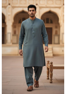 Greyish Blue Shalwar Kameez Men